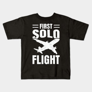 First Solo Flight Future Pilot Aviation Lover Kids T-Shirt